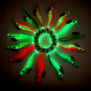 Leurre de Pêche en Mer Yuku 3.5 3.0 Turlutte EGI en Bois Hameçon Appât Souple en Soie pour Crevette Seiche Calmar - Product Image 2