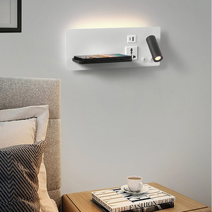 Winlams khách sạn phòng ngủ trang trí nội thất Đèn tường Kim Loại Cơ thể USB giao diện và cắm ổ cắm đèn treo tường ánh sáng LED cạnh giường ngủ Đèn đọc sách với chuyển đổi - Product Image 3