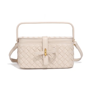 Bolso <span class=keywords><strong>de</strong></span> Mano Vintage para Mujer, Cadena <span class=keywords><strong>de</strong></span> Moda, Tejido a Mano, Textura Cruzada, Bolsos <span class=keywords><strong>de</strong></span> PU con Cremallera, Impermeables, <span class=keywords><strong>de</strong></span> <span class=keywords><strong>Cuero</strong></span> Vegano - Product Image 1
