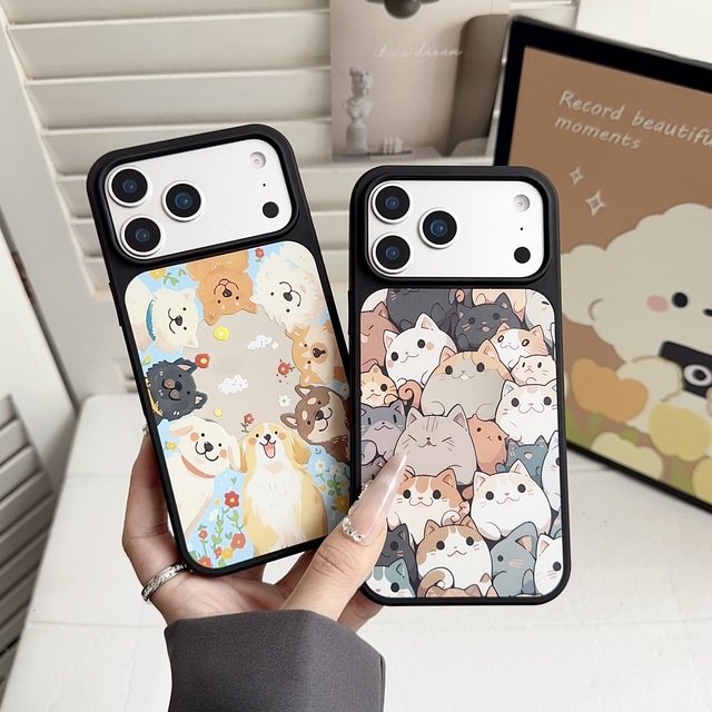 Cute Puppy Cartoon Phone Case Shockproof Protective Cover Fit 13 14 15 16 17 Pro Max Plus