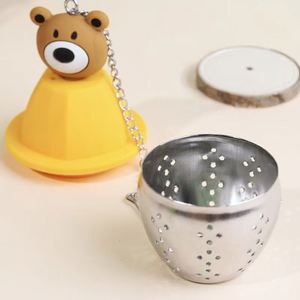 Cute Cartoon Design 304ss Food Grade Stainless Steel Eco-Friendly Stocked Novelty Silicone <b>Leaf</b> Shape Strainer Tea Infuser - Product Image 3