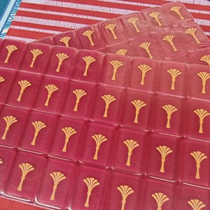 Purple Crystal Mahjong Set Embossed Glass Mahjong Tiles Custom Logo Game Tableware for <b>Entertainment</b> Gift Giving - Product Image 1