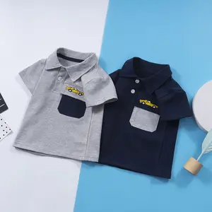 Boys short-sleeved polo shirt T-shirt summer new children's clothing Korean casual cartoon lapel sweater