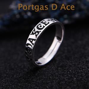 Anime One Piece Ring Luffy Trafalgar D Water Law Ace Metal Unisex Joyería Halloween Cosplay Accesorio Regalos - Product Image 5