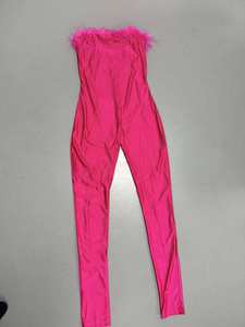 Viviblook ASJP68 Strapless Fur Sleeveless <b>Jumpsuit</b> Women Ladies <b>Jumpsuit</b> Hollow <b>Jumpsuit</b> - Product Image 4