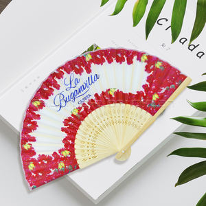 बिक्री के लिए प्रचार कस्टम लोगो एबिकोस बांस हाथ फोल्डिंग प्रशंसक - Product Image 1