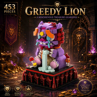 Ensemble de blocs de construction Lion Chinois, 4 styles, 428-469 pièces, mini briques, Lion Gardien de la Fortune, Lion Gourmand, jouet de collection pour cadeaux