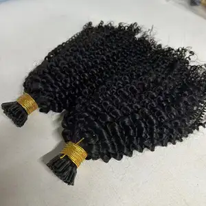4a 4b 4c Afro Kinky keriting Cincin mikro mudah/link/Loop/manik-manik ekstensi rambut Virgin kutikula mentah rambut manusia selaras