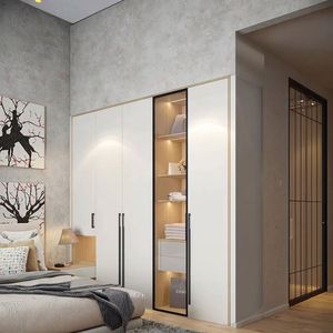 Armario Moderno SANTOPOVA con Puerta Batiente, Barra para Colgar Ropa y Cajones, Organizador de Ropa - Product Image 1