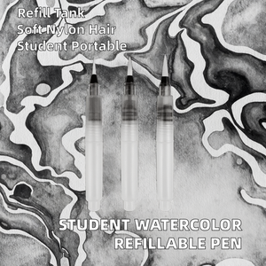 Delaiwen – Série HB – Pinceaux à aquarelle solides pour étudiants, poils en nylon doux, manche en plastique, rechargeables, pour peinture soluble dans l'eau - Product Image 2