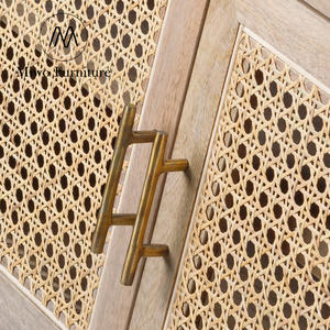 रतन गेट स्टोरेज के साथ मनोरंजन केंद्र, प्राचीन टीवी कैबिनेट ठोस लकड़ी डिजाइन लिविंग रूम मीडिया कंसोल टीवी स्टैंड कस्टम - Product Image 6