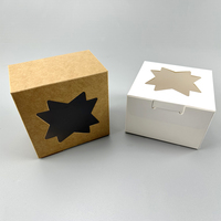 Personnaliser votre taille et imprimer le LOGO dessert gâteau tarte boîte d'emballage en papier brun fenêtre transparente boîte-cadeau