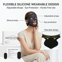 Masque de luminothérapie LED intelligent à commande vocale, minuterie 10, 20, 30 min, contrôleur sans fil, soin de la peau, appareil de luminothérapie rouge