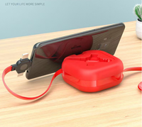 Câble de charge rétractable en forme de croix 3 en 1, charge rapide avec support de lanière, rangement facile, synchronisation des données universelle, logo personnalisé