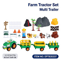 Ensemble de ferme EPT avec tracteur à roues libres, animaux, grange, clôture pour chevaux, jouet de ferme avec lumières et musique