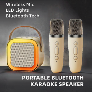 Mini Altavoz Portátil para Karaoke con 2 Micrófonos Inalámbricos, Iluminación LED RGB, Resistencia al Agua IPX4 y Control por Voz para Fiestas - Product Image 3