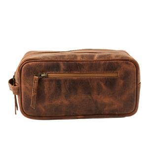 Sac de toilette en cuir de qualité supérieure, parfait pour les voyages, le travail ou la salle de sport, fabriqué en cuir souple de haute qualité, plusieurs poches, design spacieux - Product Image 5