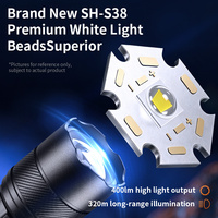 Lampe torche zoomable SUPERFIRE F1-C 400LM en alliage d'aluminium avec batterie rechargeable USB 18650, étanche, EDC, pour extérieur