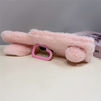 Étui de protection en peluche douce anti-dérapant avec support en forme de cœur mignon pour Samsung S26, S25 Ultra, S26 Ultra, A56, A16