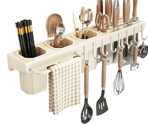 Support de rangement de cuisine multifonctionnel sans perforation Porte-couteau et cylindre de baguettes pour salle à manger et hôtel - Product Image 1