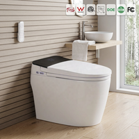 WC intelligent monobloc certifié WaterMark SAA avec chasse automatique, bidet, siège chauffant, lavage féminin, veilleuse et commande latérale intelligente