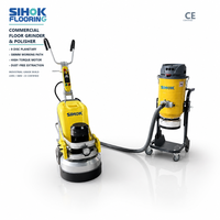SIHOK 580mm 7.5KW Ponceuse à béton planétaire à 9 disques et ensemble d'aspiration 220V 380V sans poussière pour l'élimination de l'époxy en entrepôt CE