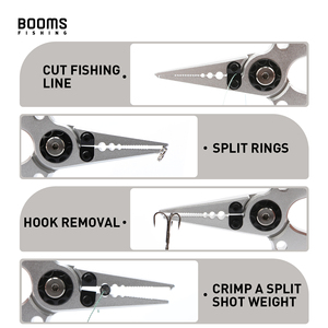 Booms Fishing X12 Aluminum Fishing Pliers with Coil Lanyard and Sheath Fish Line <b>Cutter</b> Hook Remover Split <b>Ring</b> Fishing Pliers - Product Image 4