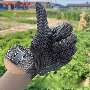 Guantes <span class=keywords><strong>de</strong></span> acero inoxidable anticorte para cocina con malla <span class=keywords><strong>de</strong></span> alambre metálico Tejido liso Técnica soldada Guantes <span class=keywords><strong>de</strong></span> seguridad para el trabajo - Product Image 2