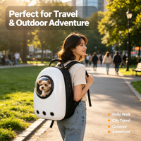 Sac à dos de transport pour chat en tissu Oxford, style capsule spatiale transparente, respirant, grande capacité, portable, pour voyage, vente en gros
