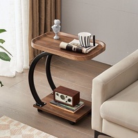 Table basse convertible et mobile BURAN BR-0805 en bois, style moderne et minimaliste, avec espace de rangement, sans assemblage, pour salon, chevet ou coin.