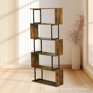 Demir Ahşap Katlanabilir Kitaplık Depolama Rafı Yer Tipi Oturma Odası Bölücü Çok Katlı Modern Minimalist Sergi Depolama Rafı - Product Image 1