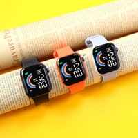 Montre électronique numérique LED en plastique 2026 pour hommes, femmes et étudiants, écran couleur arc-en-ciel personnalisé, petite montre de loisirs carrée