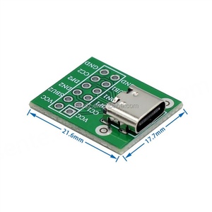 Adaptador USB Tipo-C, Conector Hembra DIP, Placa Adaptadora Tipo B con Cabeza Hembra Soldada, Alimentación de Pin Tipo-C - Product Image 2