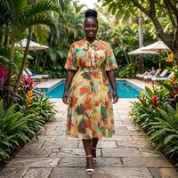Robe moulante en polyester à bretelles, imprimé ethnique africain, sexy et élégante, pour le printemps et l'été, style décontracté