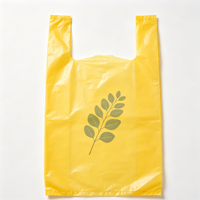 Sac de courses en PEHD jaune à motif végétal frais, sac de transport en plastique personnalisé avec logo pour l'exportation en Afrique