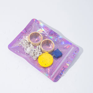 Bolsa de embalaje holográfica 3*4 4*6 para pequeñas empresas, bolsa de paquete ziplock rosa, bolsas de embalaje de gafas de reloj de joyería - Product Image 4