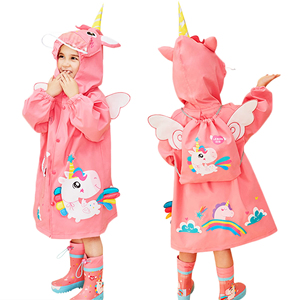 Wholesale Safe Reflective Cartoon <b>Kids</b> Hooded Raincoat, Thick EVA Oversize <b>Rain</b> Wear with Storage Bag for School Hiking Outdoor - Product Image 3