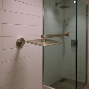 Bras de douche mural de 16 pouces en nickel brossé avec bride pour accessoires de salle de bain - Product Image 2