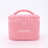 Pochette de maquillage portable matelassée personnalisée avec logo, grande et moelleuse, pour ours en peluche, écologique, résistante à l'eau, pour femmes