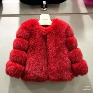 Nuovo Lussuoso Cappotto in <span class=keywords><strong>Vera</strong></span> Pelliccia di Volpe per Bambini, Giacca in <span class=keywords><strong>Pelle</strong></span> con Maniche a Righe, Alta Qualità, <span class=keywords><strong>Vera</strong></span> Pelliccia Naturale di Volpe - Product Image 6