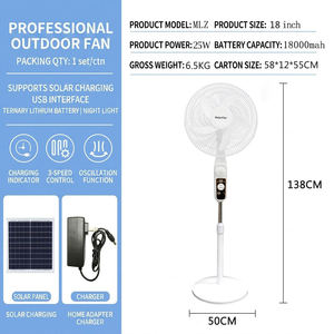 Ventilateur sur pied solaire avec télécommande, ventilateur sur pied réglable en hauteur, ventilateur de sol avec panneau solaire pour chambre à coucher, maison, hôtel - Product Image 4
