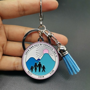 Mode maman charme porte-clés Jack et Jill métal <span class=keywords><strong>voiture</strong></span> porte-clés sac à dos pendentif breloque lettres grecques sororité métal porte-clés - Product Image 2