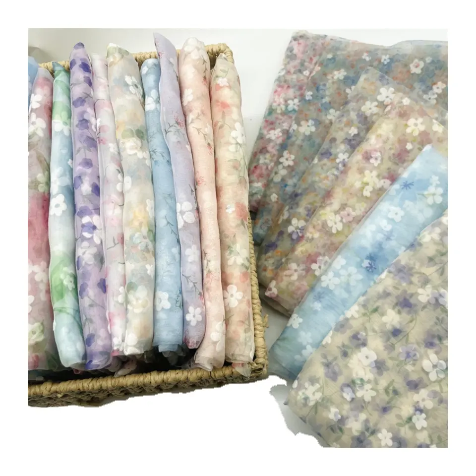 Японская маленькая Цветочная вышивка на роскошной ткани из органзы идеально подходит для элегантных платьев