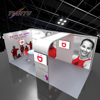 3x6 3D Design Aluminium Fair Modular Trade Show Booth Stands d'exposition Stand d'exposition d'art personnalisé avec Tv