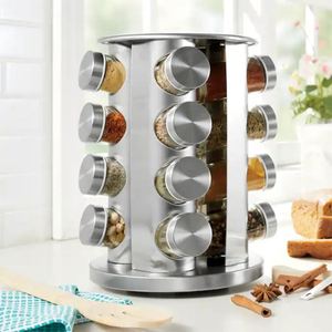 Support de rangement rotatif à 360° pour épices et pots à condiments en acier au carbone à 3 niveaux, directement de l'usine - Product Image 5