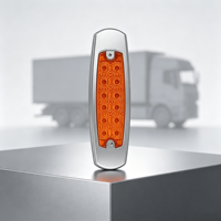 Módulo JHS Luces para Camiones, Luz de Posición Lateral Cromada con 12 LED, para Camión, Remolque, Autobús, Camioneta, RV