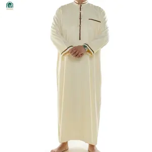 2021 Thobes - mens Daffah-高品质时尚daffah thobe-穆斯林服装-Qatar风格长袍-伊斯兰服装