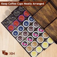 Estación de café de metal y madera, organizador de cápsulas K-Cup para encimera, soporte para cápsulas de café, jarabes, agitadores, condimentos y té.