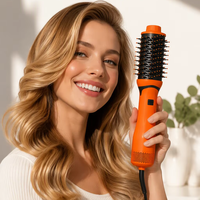 Brosse à air chaud ionique professionnelle 2-en-1, sèche-cheveux et lisseur