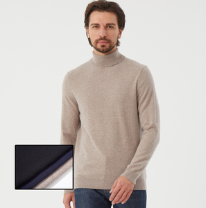 2025 Новое поступление зимняя мужская мода Водолазка высокого качества 90% мериносовая шерсть 10% кашемир большие размеры свитер с высоким воротом - Product Image 1